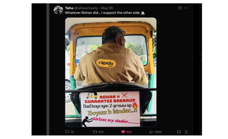 Peak Bengaluru Moment: Bengaluru Rapido Driver’s Anti-Rohan Message Breaks the Internet