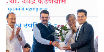 Chief Minister of Maharashtra Felicitates Abhay Bhutada for Strengthening Pune Police with Advanced Equipment