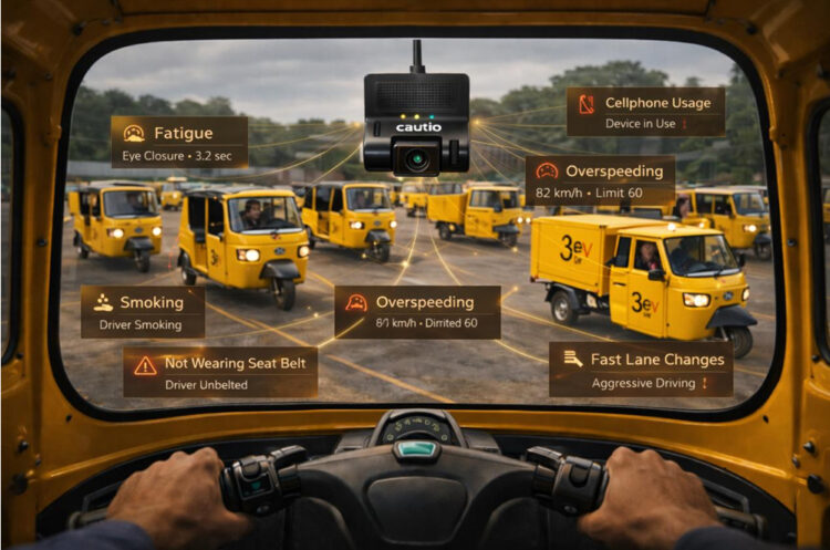 3ev Industries, 3eco Systems to Equip 10,000+ Electric Three-Wheelers with Cautio AI-powered Dash cams as Standard on Every Vehicle to Enhance Safety on Roads